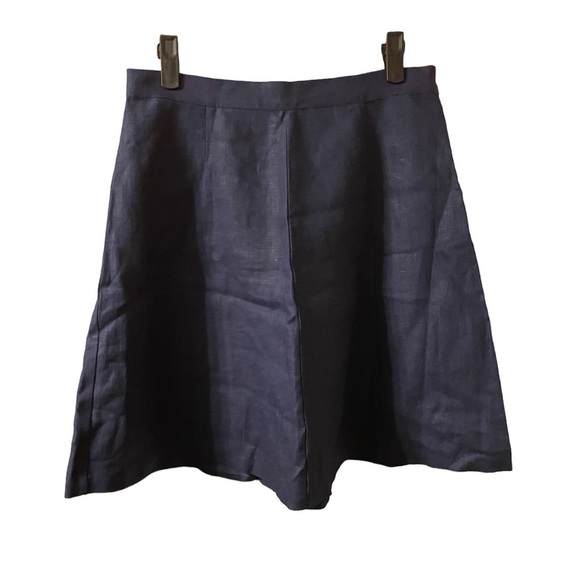 NWT JOIE LOUIDIVINE NAVY BLUE LINEN A-LINE SKIRT - Picture 2 of 4